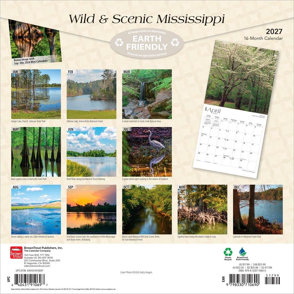 Mississippi Wild and Scenic 2027 Wall Calendar First Alternate Image
