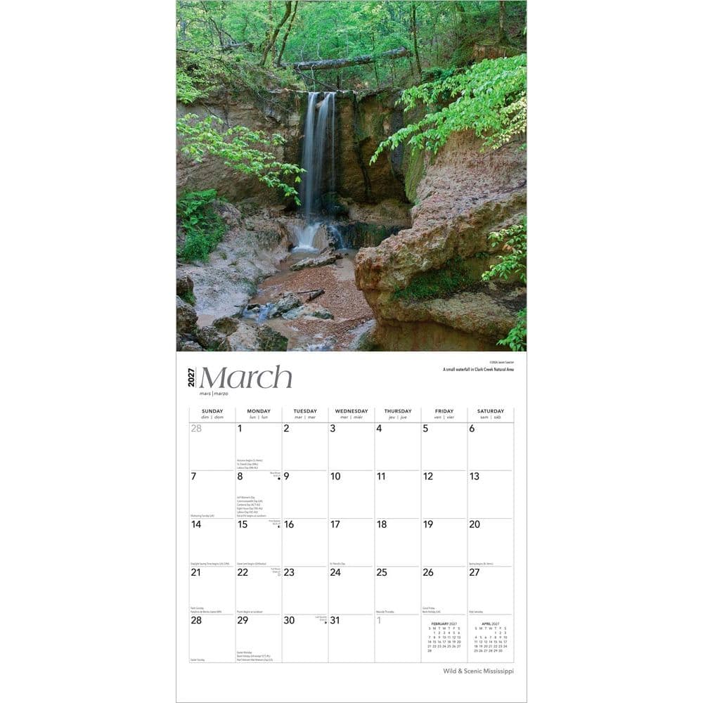 Mississippi Wild and Scenic 2027 Wall Calendar Second Alternate Image