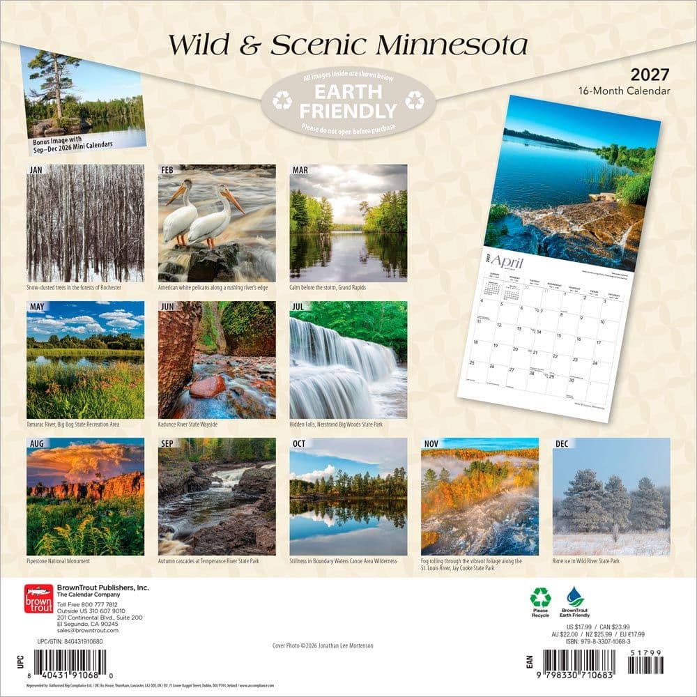 Minnesota Wild and Scenic 2027 Wall Calendar First Alternate Image