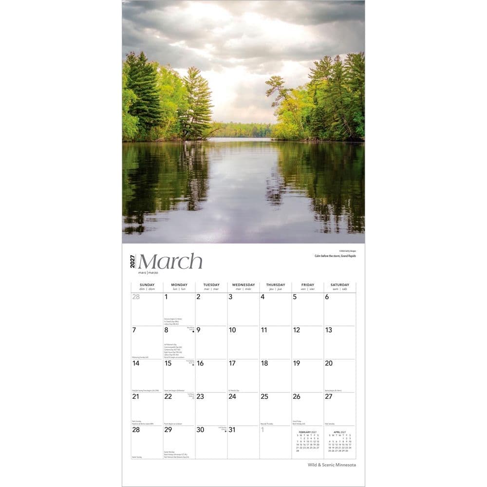 Minnesota Wild and Scenic 2027 Wall Calendar Second Alternate Image