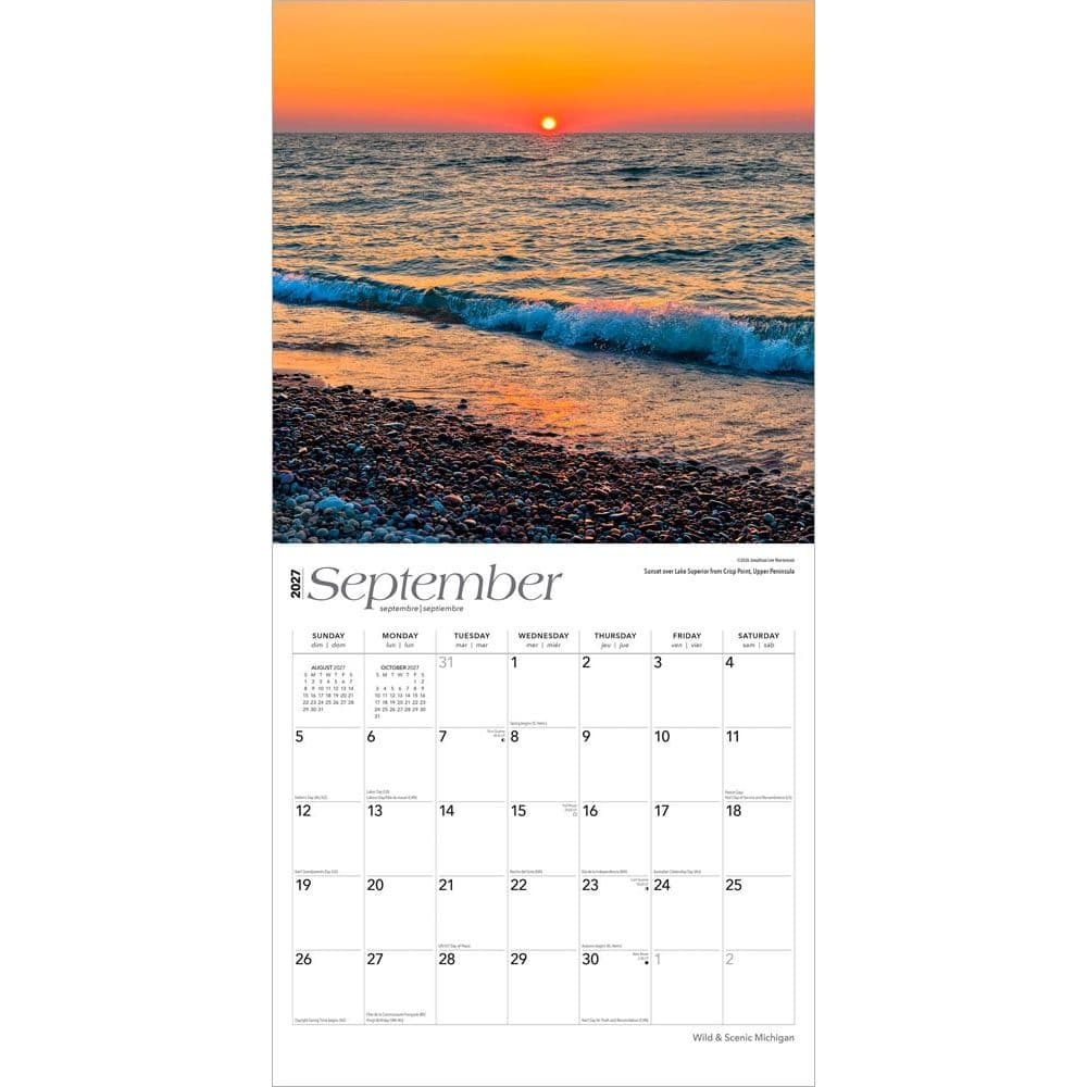 Michigan Wild and Scenic 2027 Wall Calendar Third Alternate Image