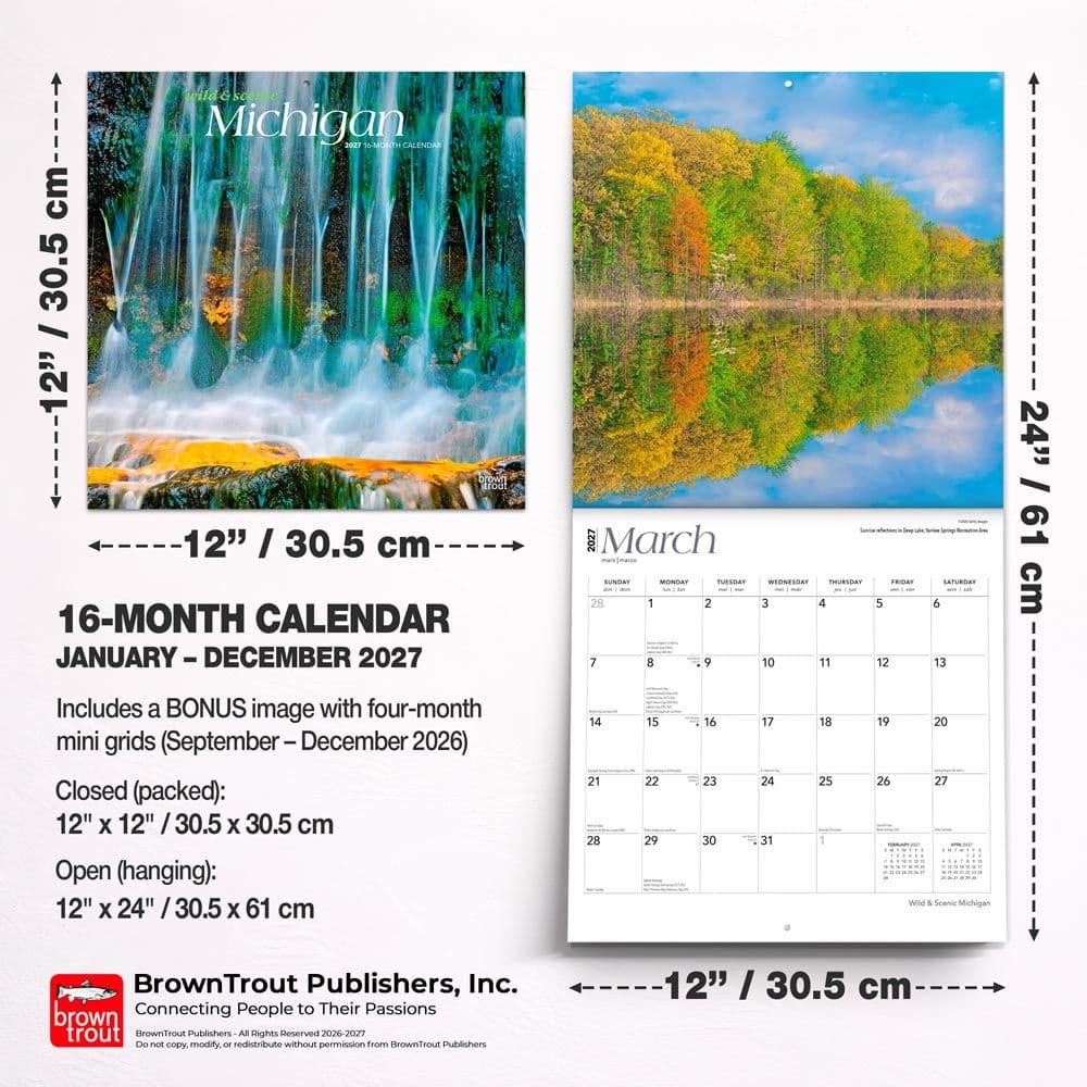 Michigan Wild and Scenic 2027 Wall Calendar Sixth Alternate Image