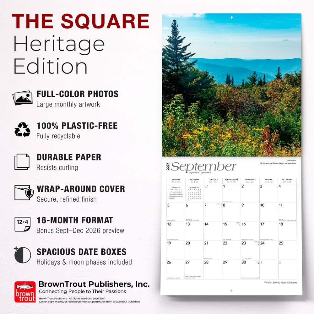 Massachusetts Wild and Scenic 2027 Wall Calendar Fifth Alternate Image