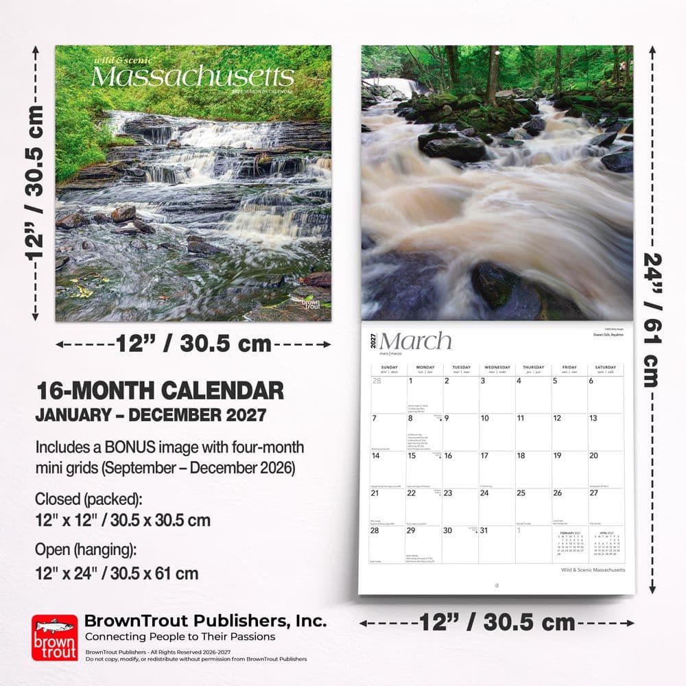 Massachusetts Wild and Scenic 2027 Wall Calendar Sixth Alternate Image