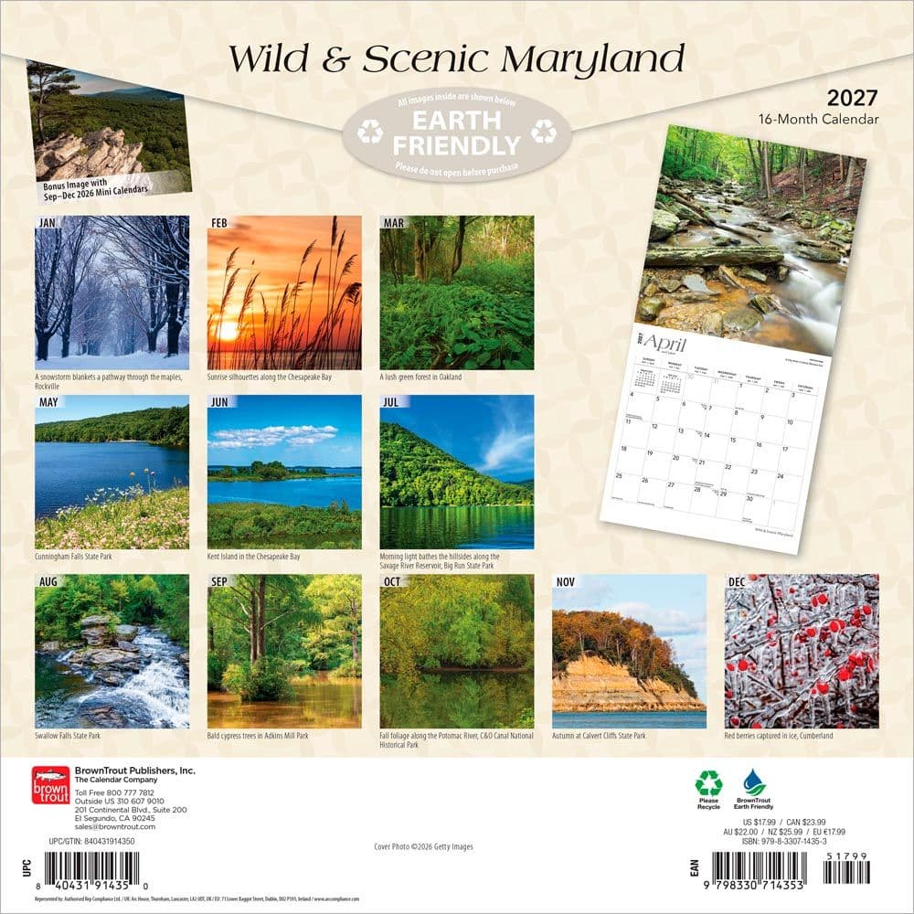 Maryland Wild and Scenic 2027 Wall Calendar First Alternate Image