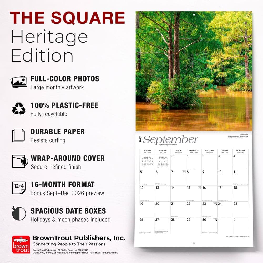 Maryland Wild and Scenic 2027 Wall Calendar Fifth Alternate Image