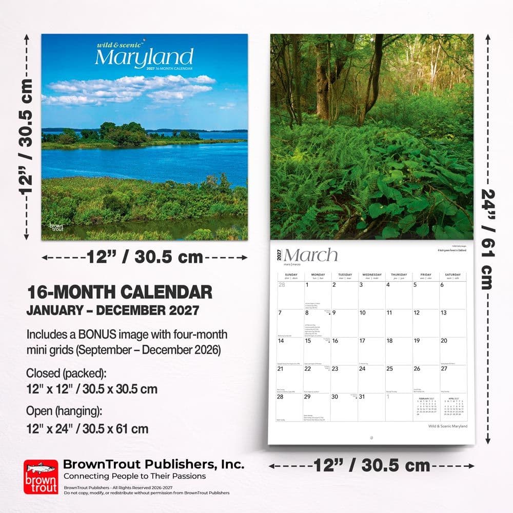 Maryland Wild and Scenic 2027 Wall Calendar Sixth Alternate Image