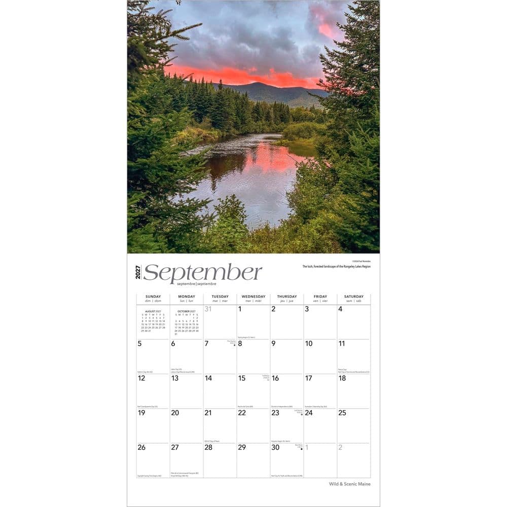 Maine Wild and Scenic 2027 Wall Calendar Third Alternate Image