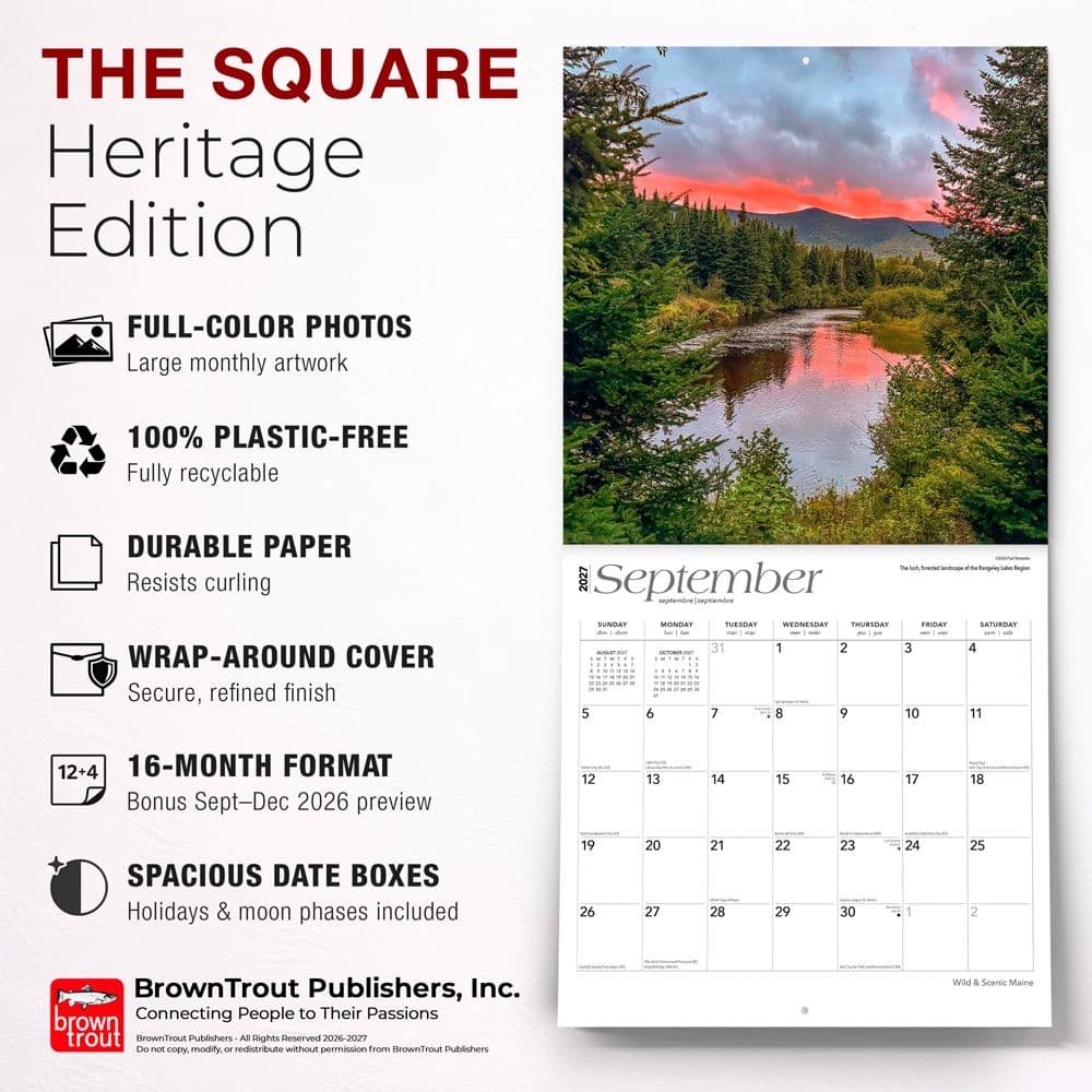 Maine Wild and Scenic 2027 Wall Calendar Fifth Alternate Image