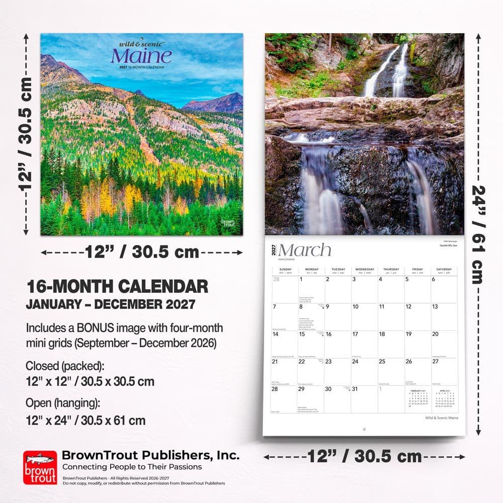 Maine Wild and Scenic 2027 Wall Calendar Sixth Alternate Image