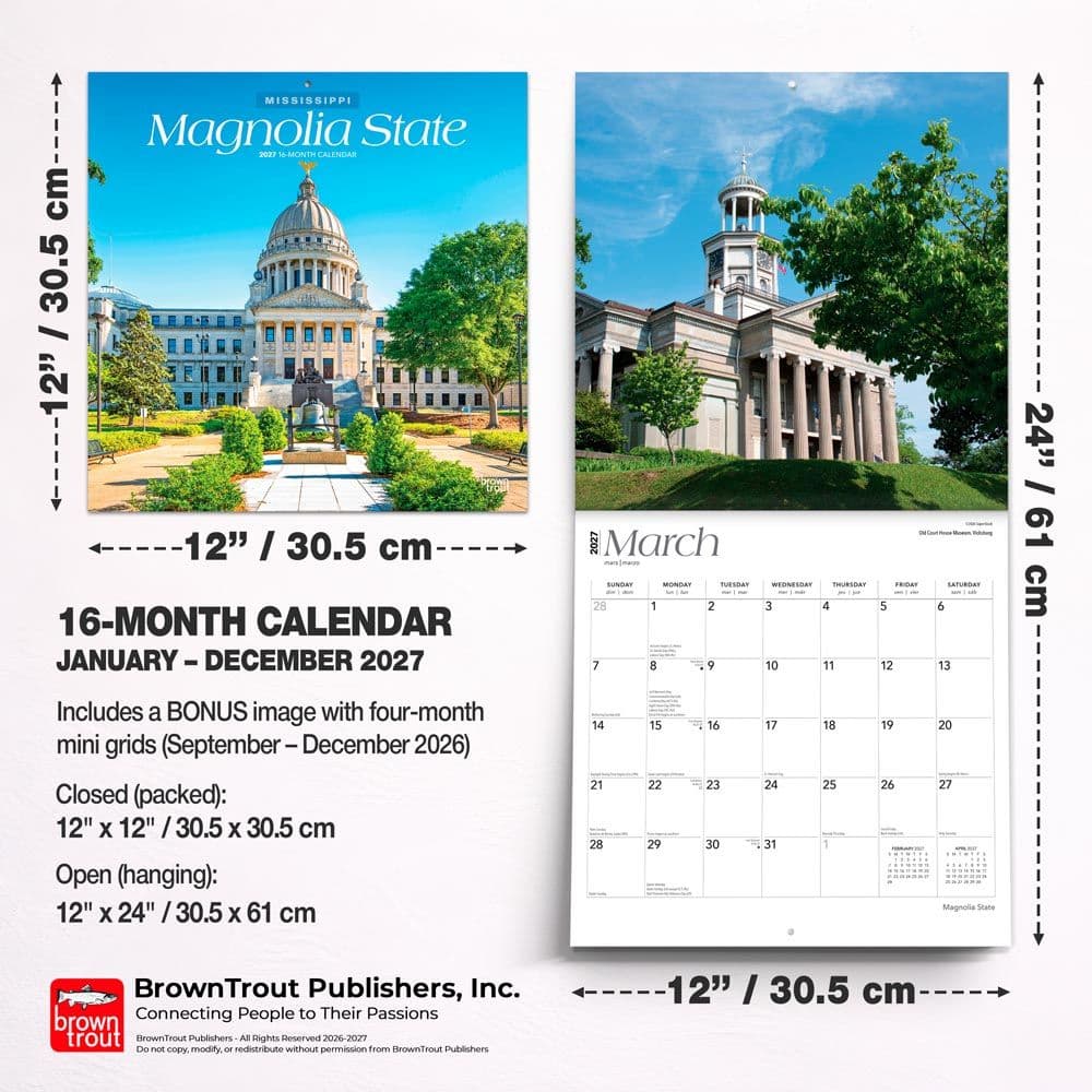 Magnolia State Mississippi 2027 Wall Calendar Sixth Alternate Image