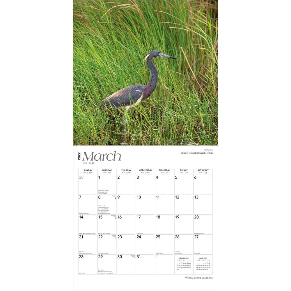 Louisiana 2027 Wild and Scenic 2027 Wall Calendar Second Alternate Image