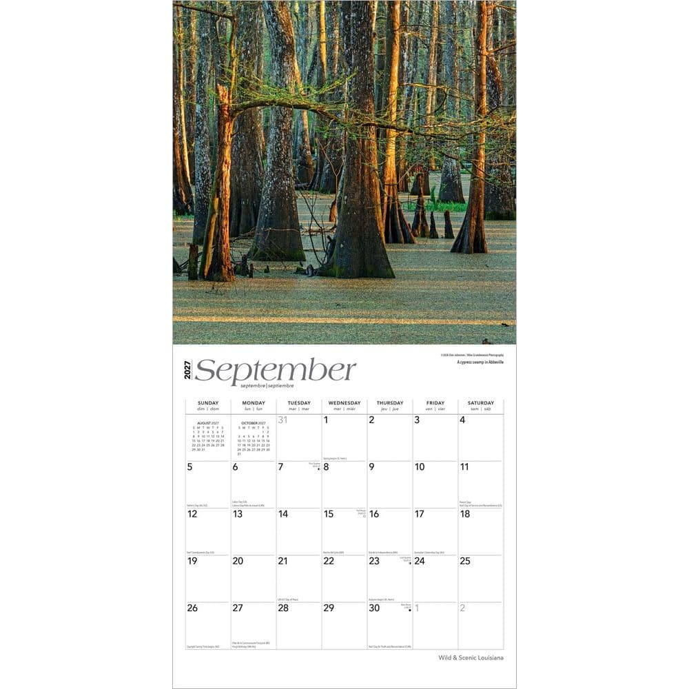 Louisiana 2027 Wild and Scenic 2027 Wall Calendar Third Alternate Image
