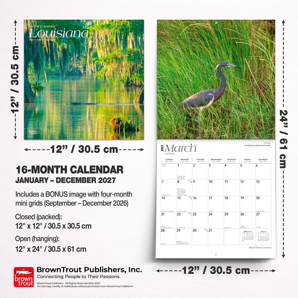 Louisiana 2027 Wild and Scenic 2027 Wall Calendar Sixth Alternate Image