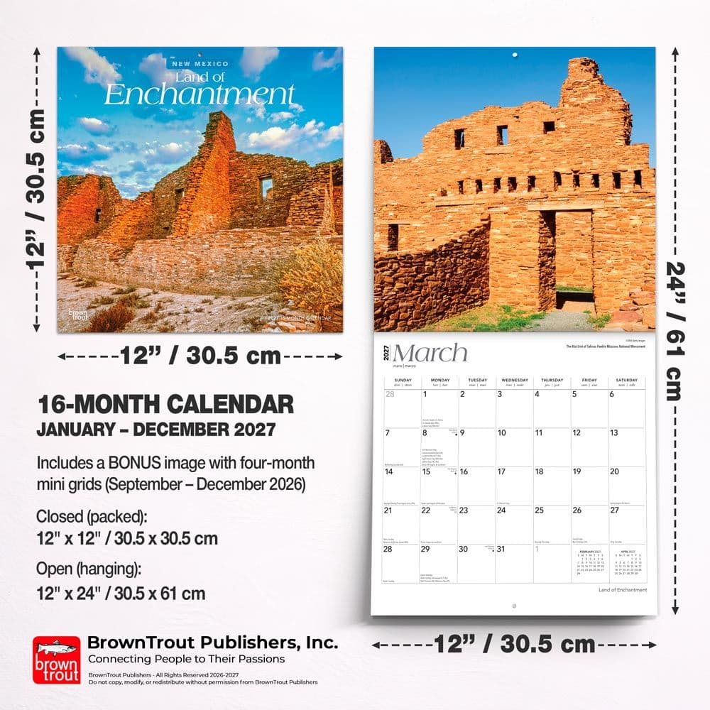 Land of Enchantment New Mexico 2027 Wall Calendar Sixth Alternate Image