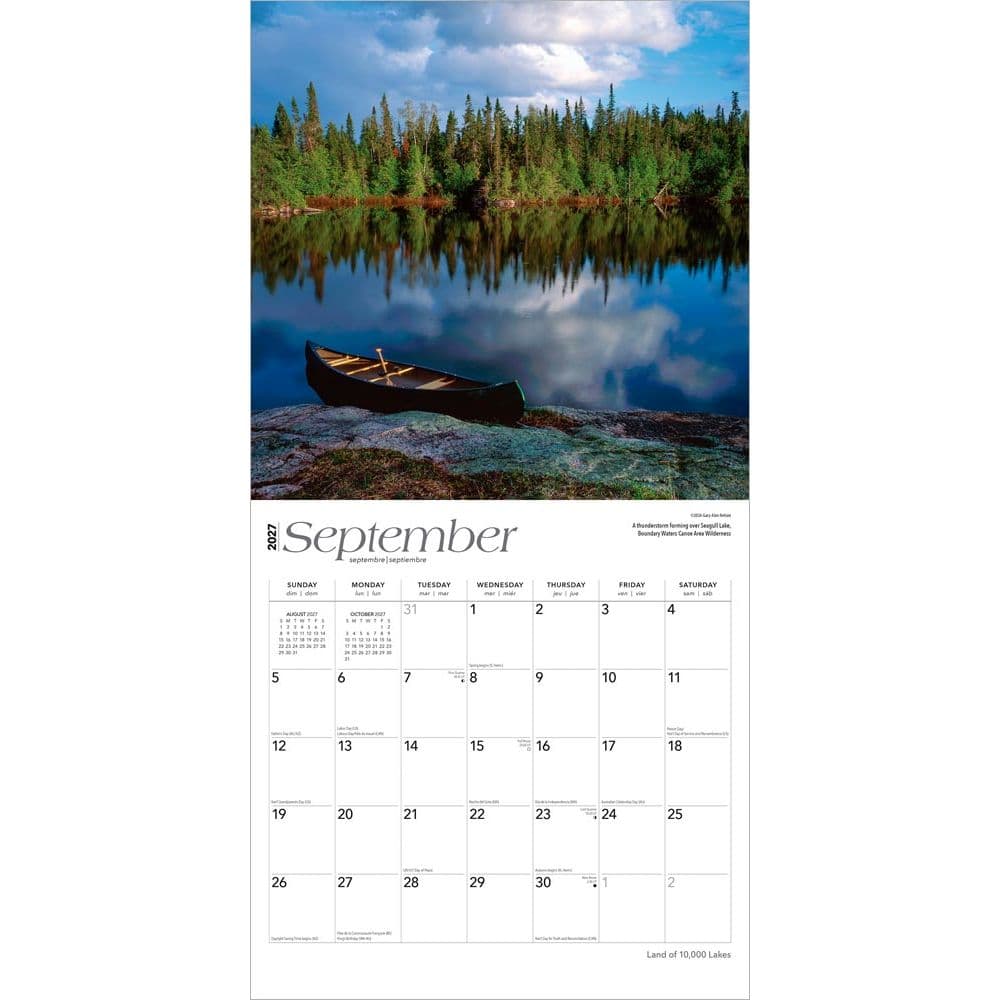 Land of 10000 Lakes Minnesota 2027 Wall Calendar Third Alternate Image