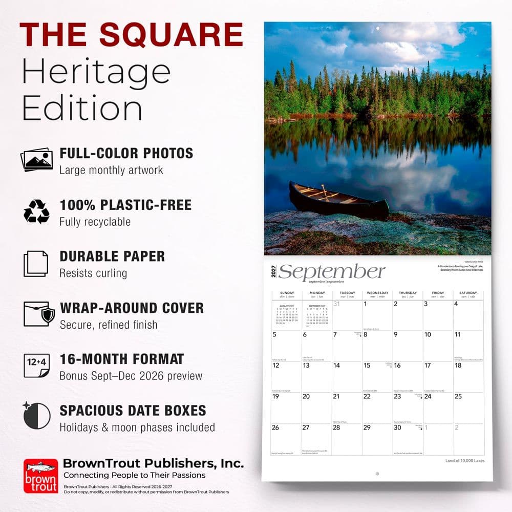Land of 10000 Lakes Minnesota 2027 Wall Calendar Fifth Alternate Image