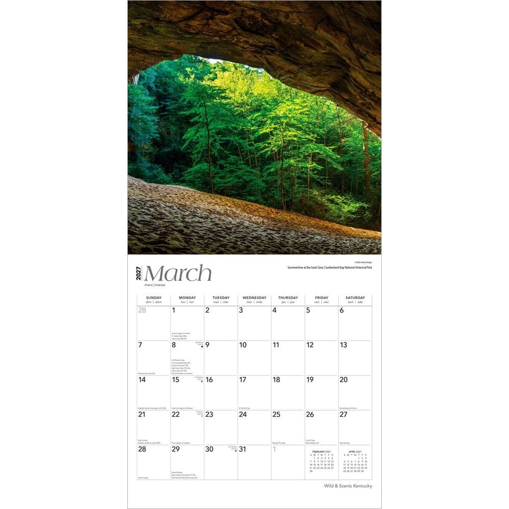 Kentucky 2027 Wild and Scenic 2027 Wall Calendar Second Alternate Image