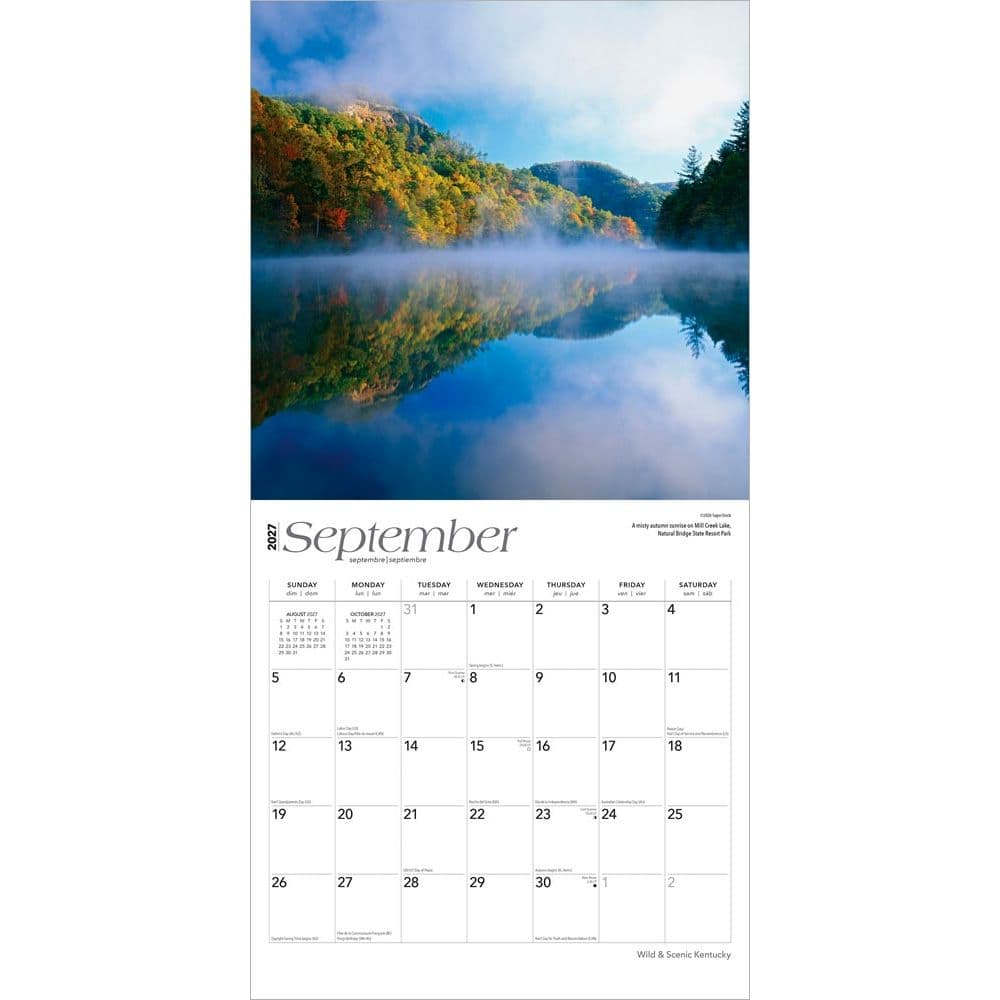 Kentucky 2027 Wild and Scenic 2027 Wall Calendar Third Alternate Image