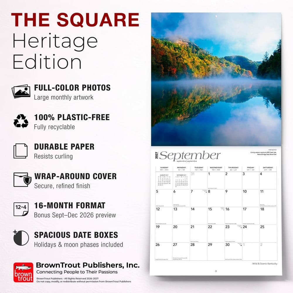 Kentucky 2027 Wild and Scenic 2027 Wall Calendar Fifth Alternate Image