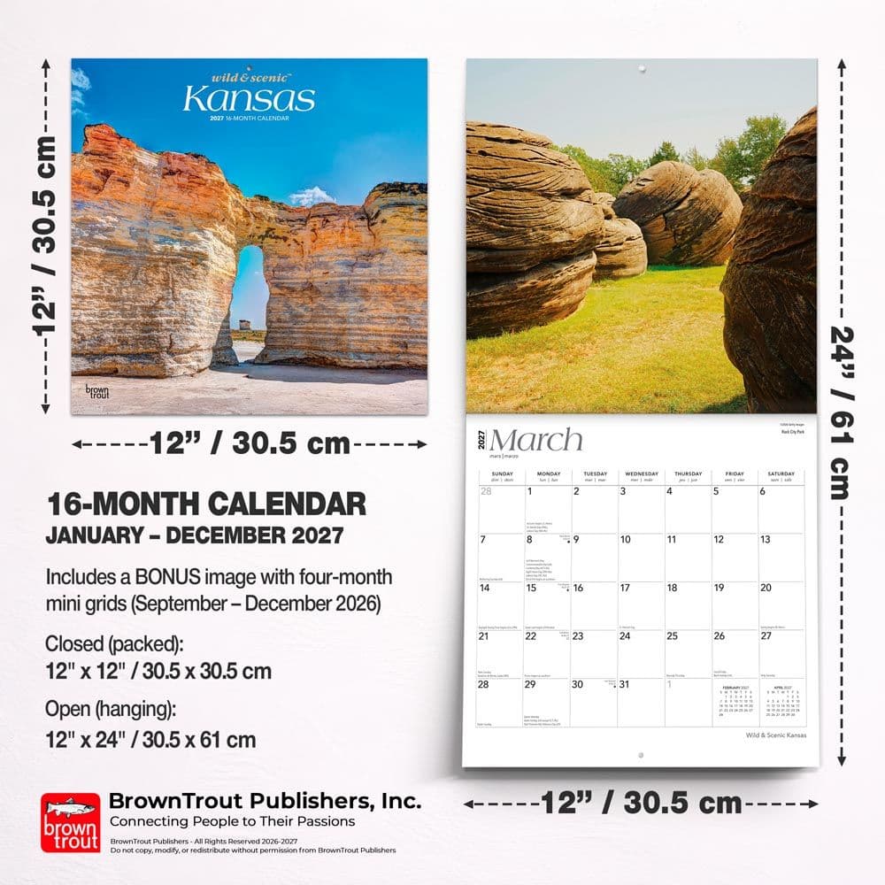 Kansas Wild and Scenic 2027 Wall Calendar Sixth Alternate Image