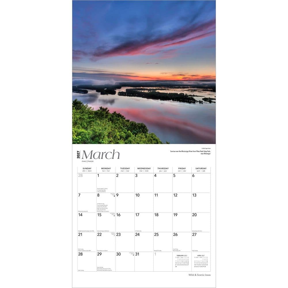Iowa 2027 Wild and Scenic 2027 Wall Calendar Second Alternate Image