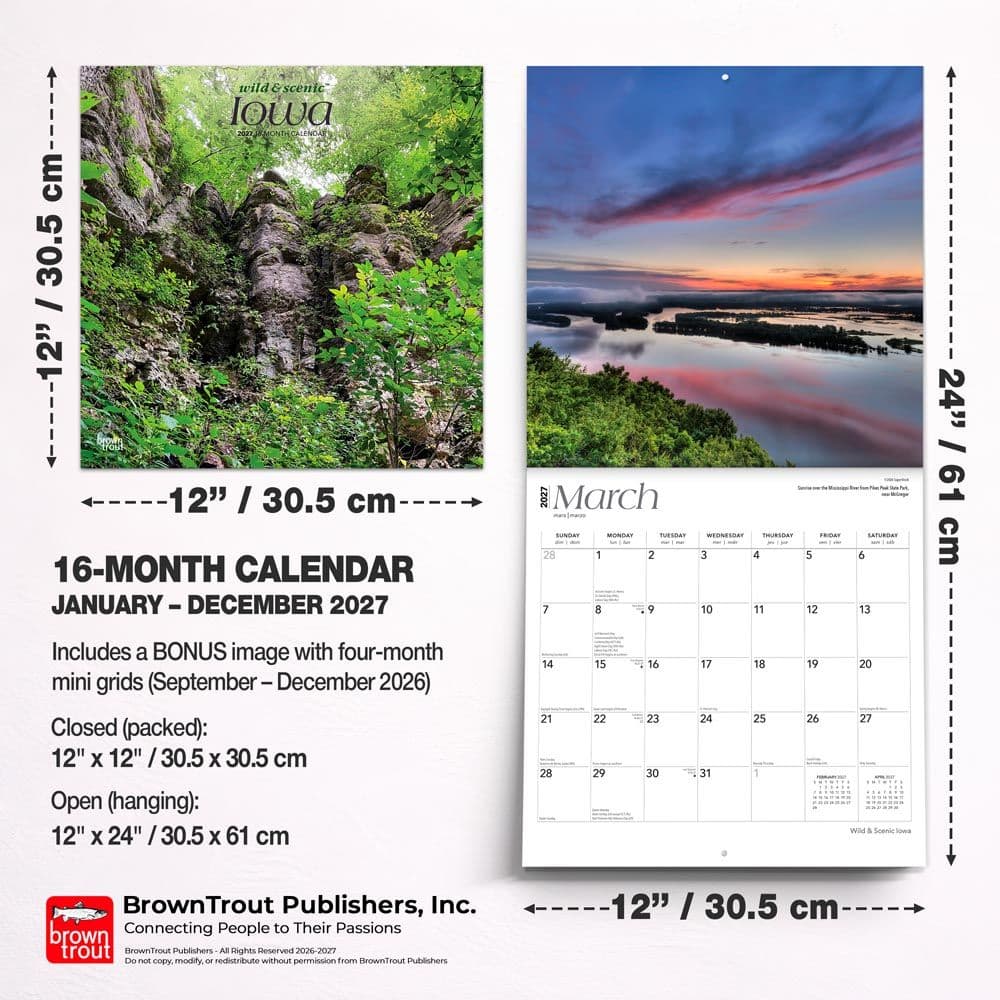 Iowa 2027 Wild and Scenic 2027 Wall Calendar Sixth Alternate Image