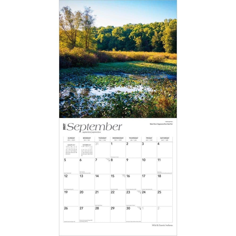 Indiana 2027 Wild and Scenic 2027 Wall Calendar Third Alternate Image