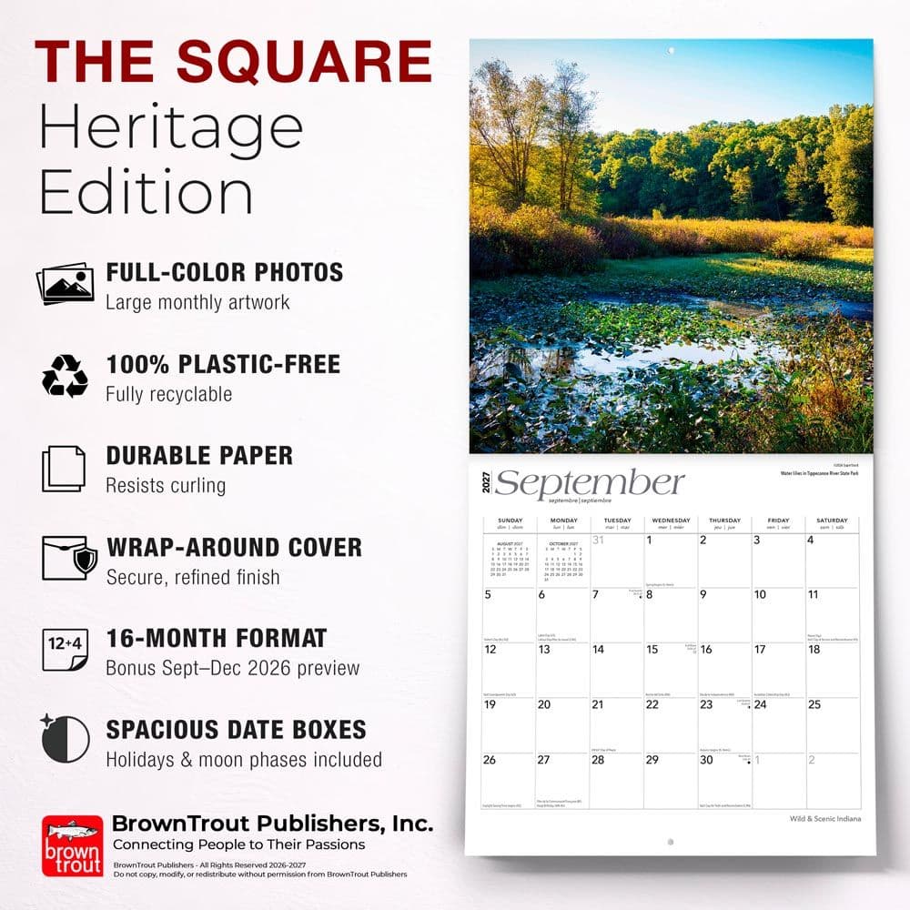 Indiana 2027 Wild and Scenic 2027 Wall Calendar Fifth Alternate Image