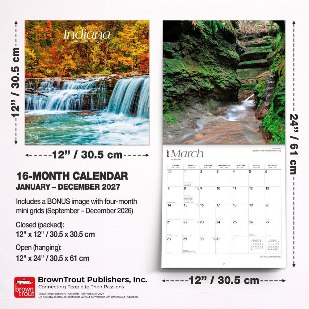 Indiana 2027 Wild and Scenic 2027 Wall Calendar Sixth Alternate Image