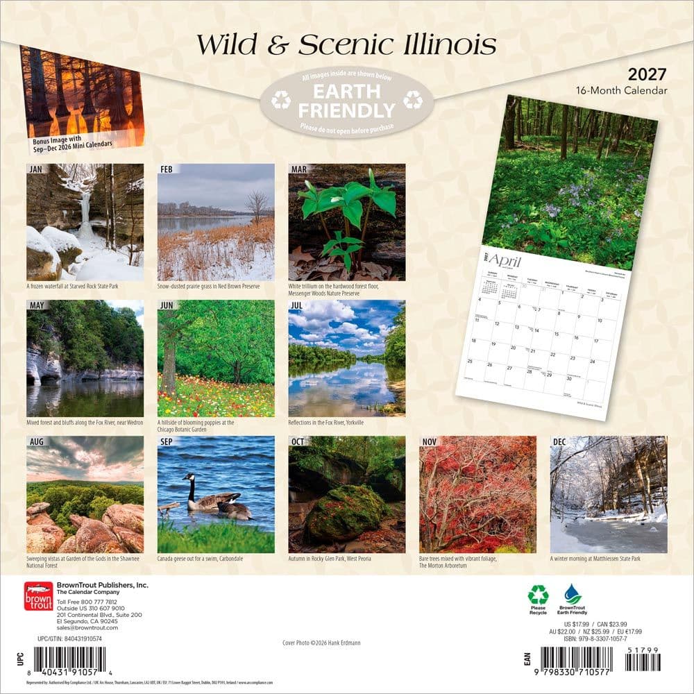 Illinois 2027 Wild and Scenic 2027 Wall Calendar First Alternate Image
