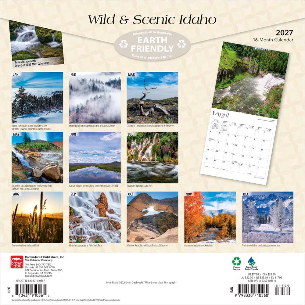 Idaho 2027 Wild and Scenic 2027 Wall Calendar First Alternate Image