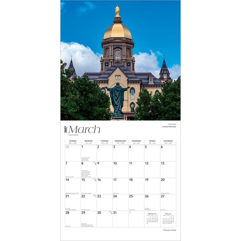 Indiana Places 2027 Wall Calendar Second Alternate Image