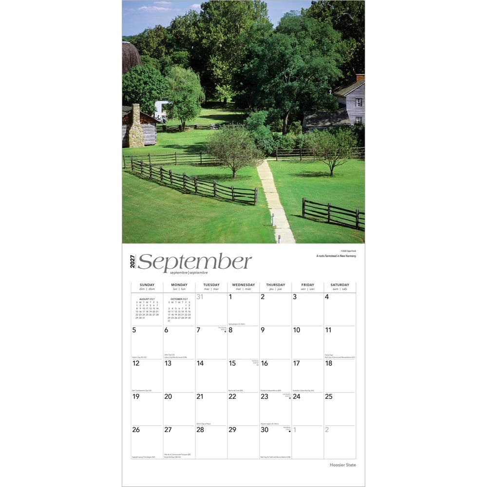Indiana Places 2027 Wall Calendar Third Alternate Image