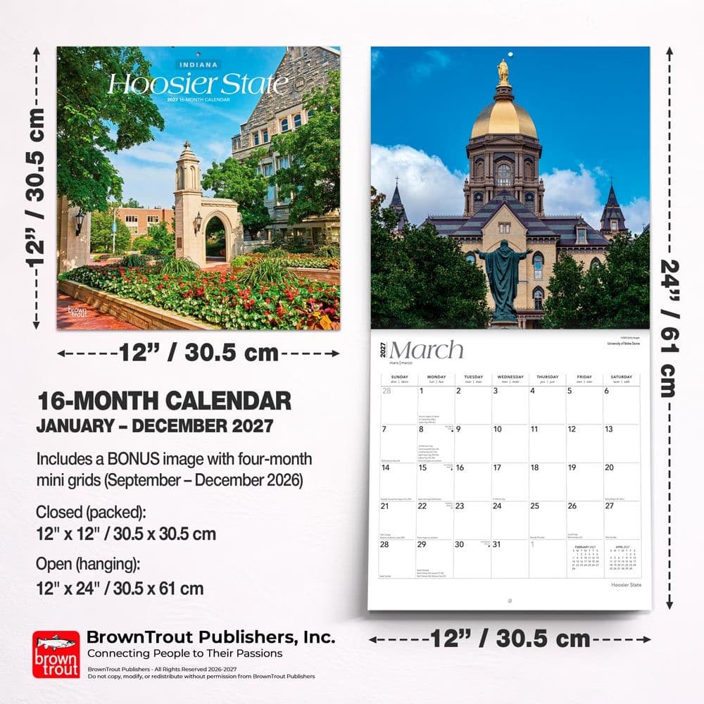 Indiana Places 2027 Wall Calendar Sixth Alternate Image
