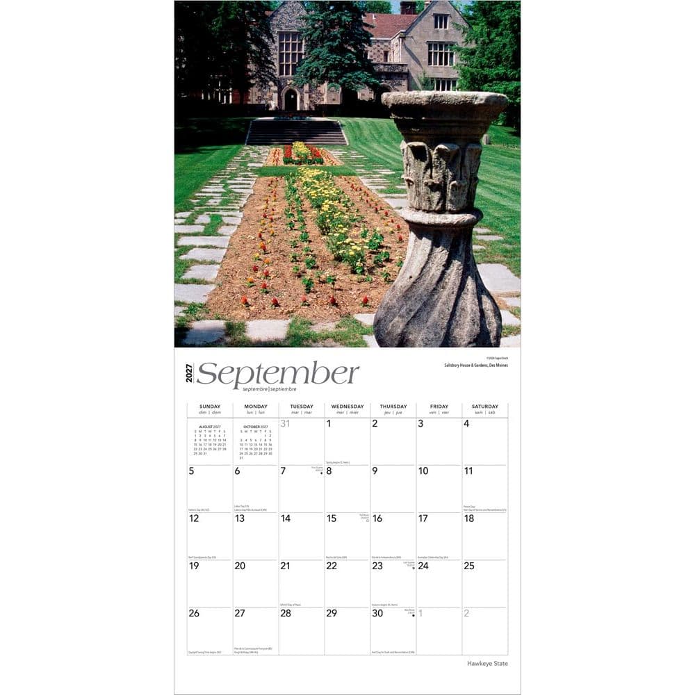 Hawkeye State Iowa Places 2027 Wall Calendar Third Alternate Image