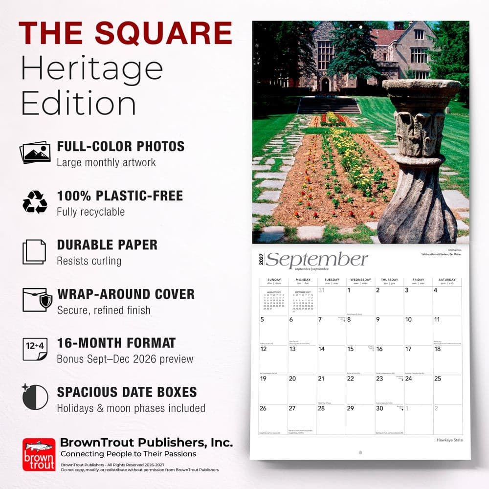 Hawkeye State Iowa Places 2027 Wall Calendar Fifth Alternate Image