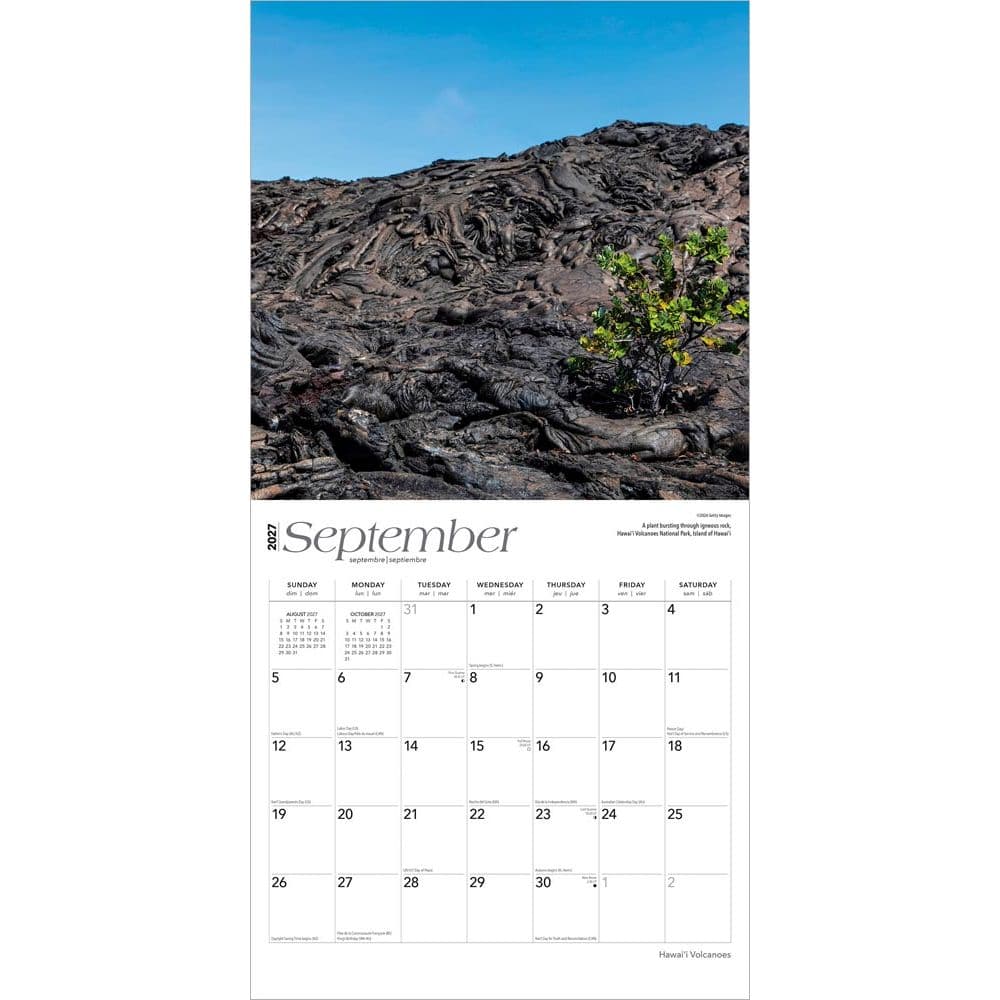 Hawaii Volcanoes 2027 Wall Calendar Third Alternate Image