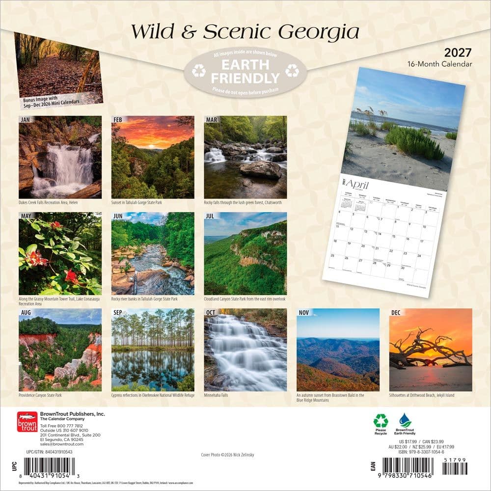Georgia 2027 Wild and Scenic 2027 Wall Calendar First Alternate Image