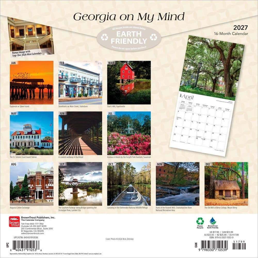 Georgia On My Mind 2027 Wall Calendar First Alternate Image