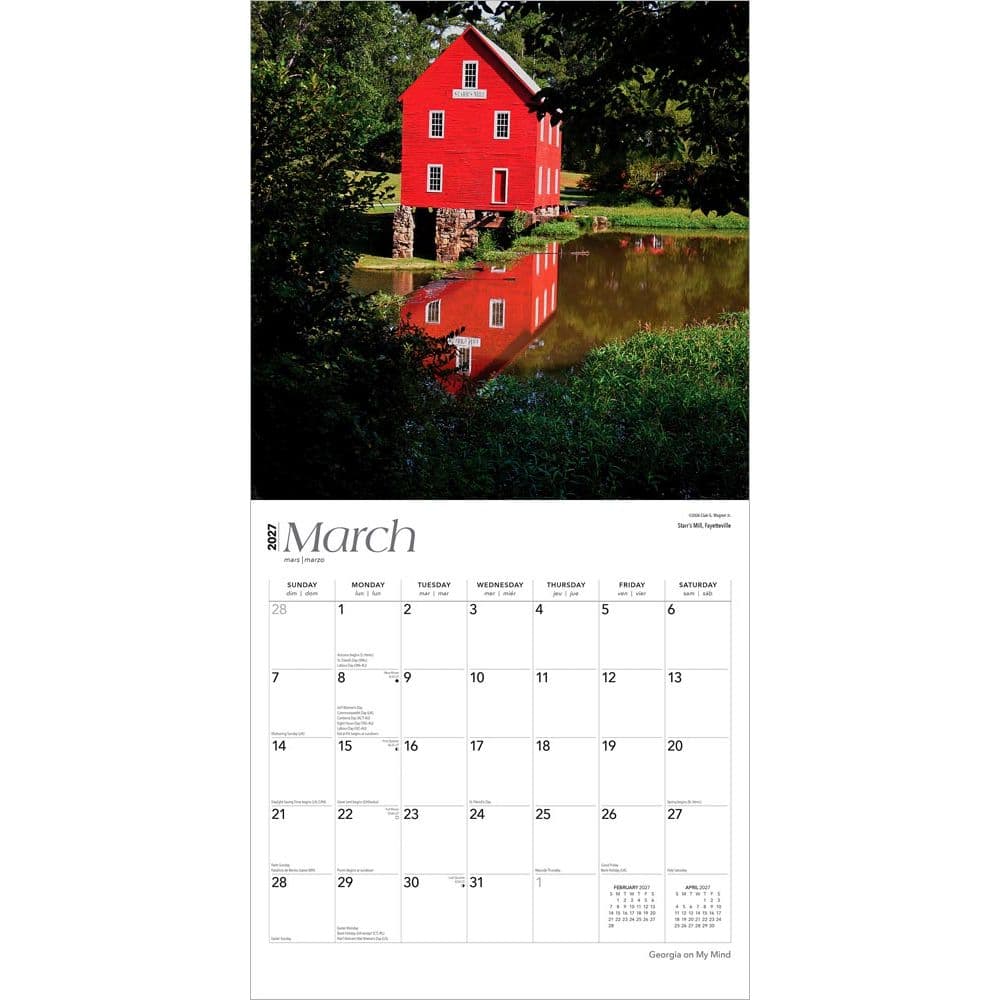 Georgia On My Mind 2027 Wall Calendar Second Alternate Image