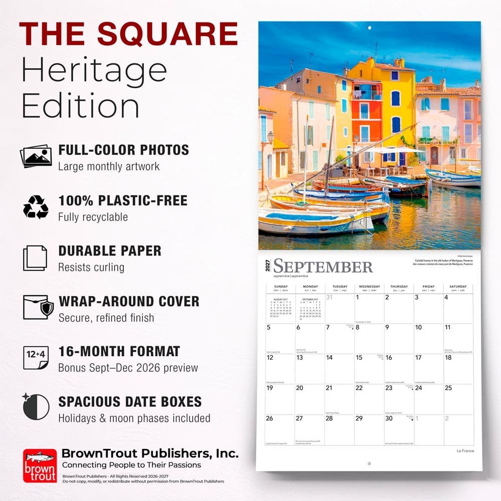 France La France English French 2027 Wall Calendar Fifth Alternate Image