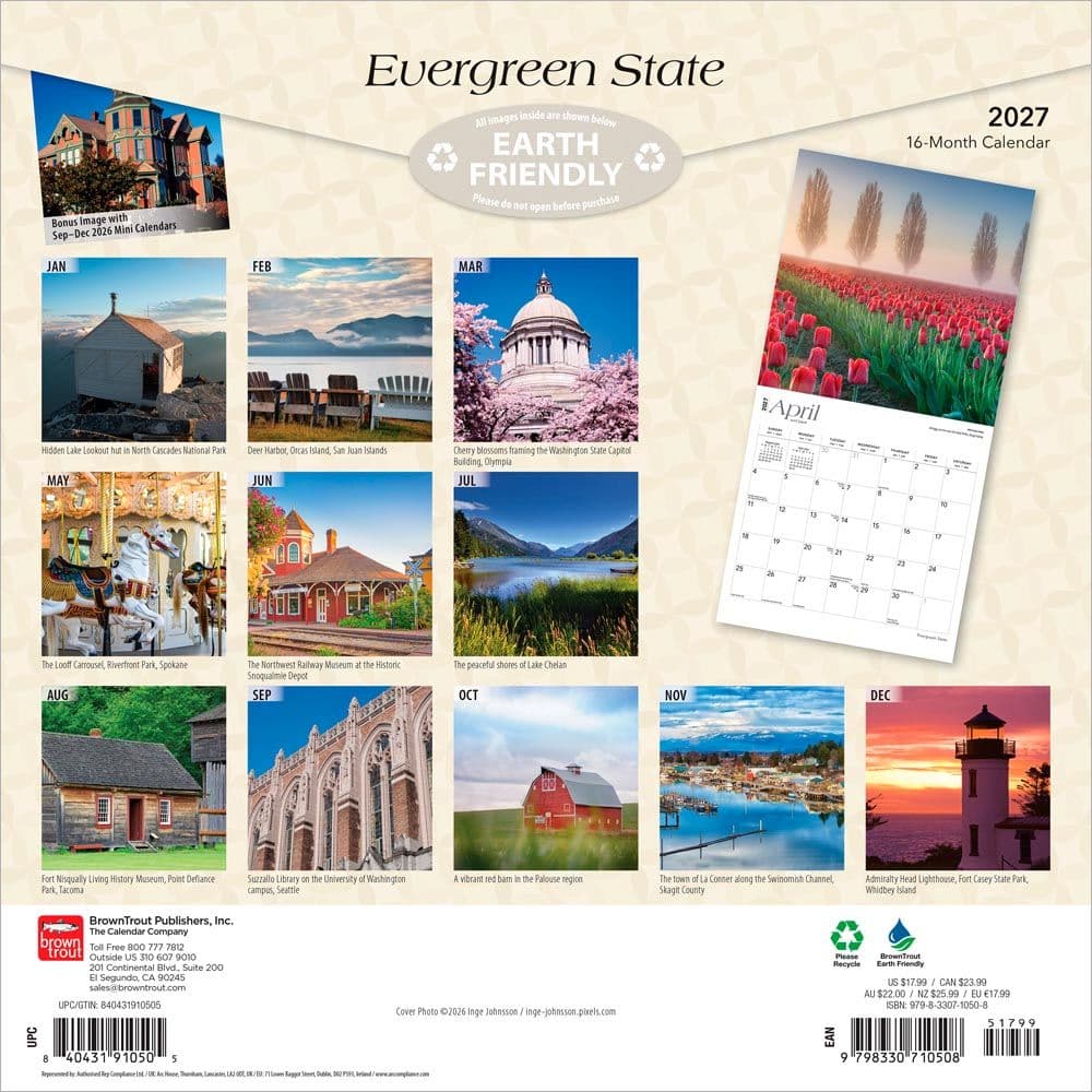 Washington Places 2027 Wall Calendar First Alternate Image