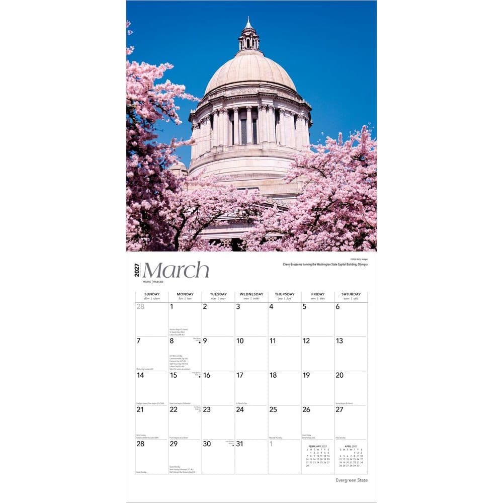 Washington Places 2027 Wall Calendar Second Alternate Image