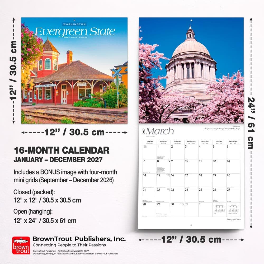 Washington Places 2027 Wall Calendar Sixth Alternate Image