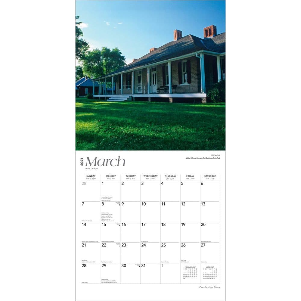 Cornhusker State Nebraska 2027 Wall Calendar Second Alternate Image