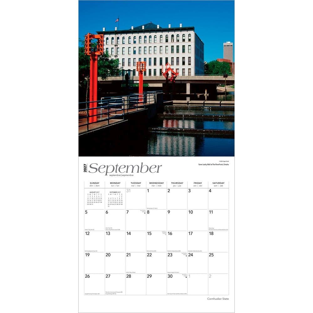 Cornhusker State Nebraska 2027 Wall Calendar Third Alternate Image