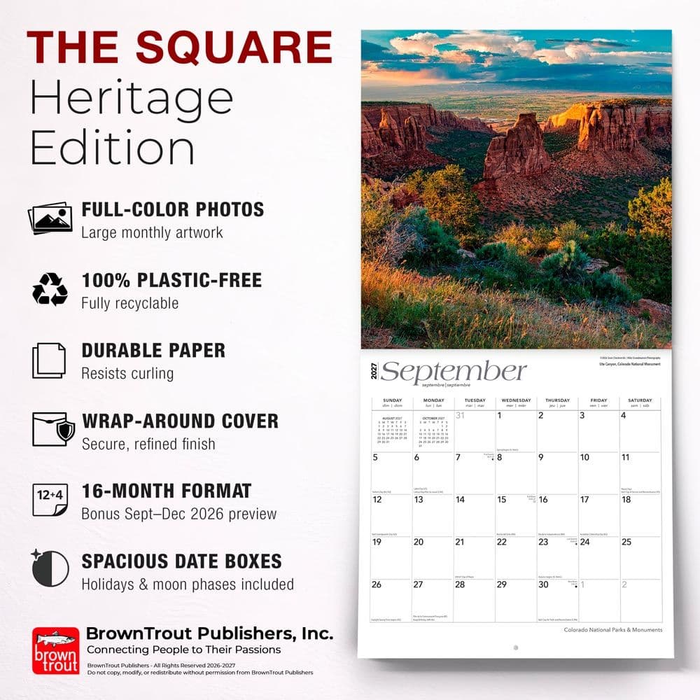 Colorado National Parks And Monuments 2027 Wall Calendar Fifth Alternate Image