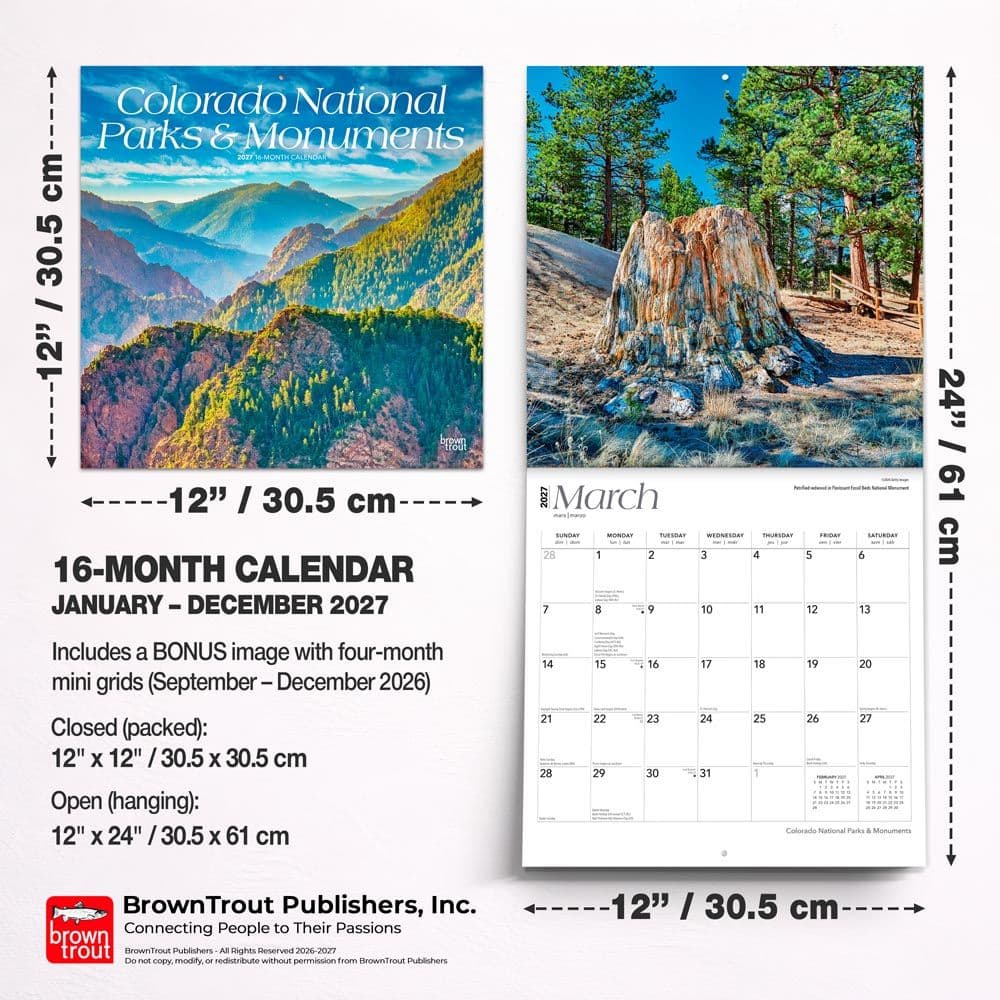 Colorado National Parks And Monuments 2027 Wall Calendar Sixth Alternate Image