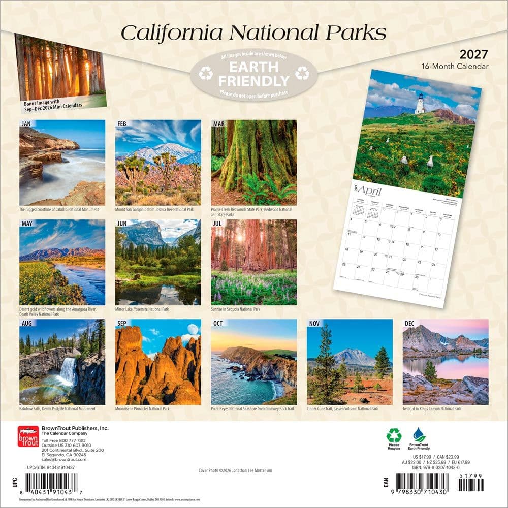 California National Parks 2027 Wall Calendar First Alternate Image